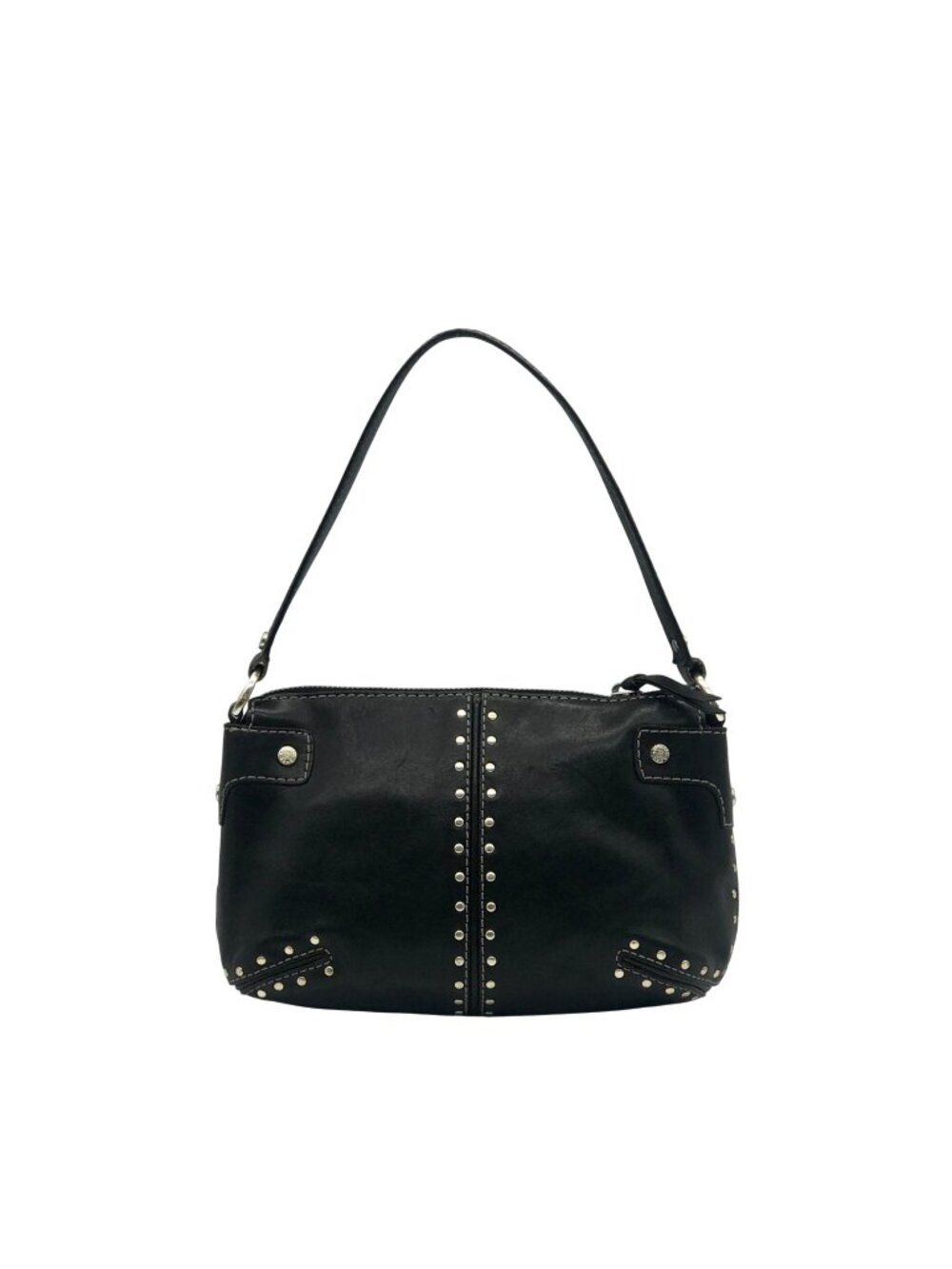 Michael Kors Black Leather And Silver Studded Shoulder Bag